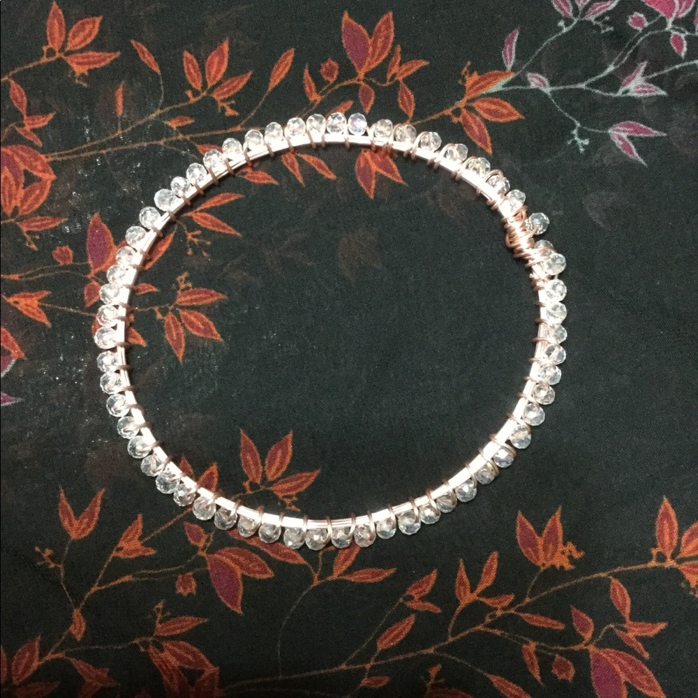 Wire wrapped crystal bracelet